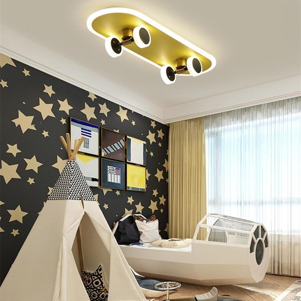 Skateboard-Shaped Dimmable LED Flush Mount Ceiling Light