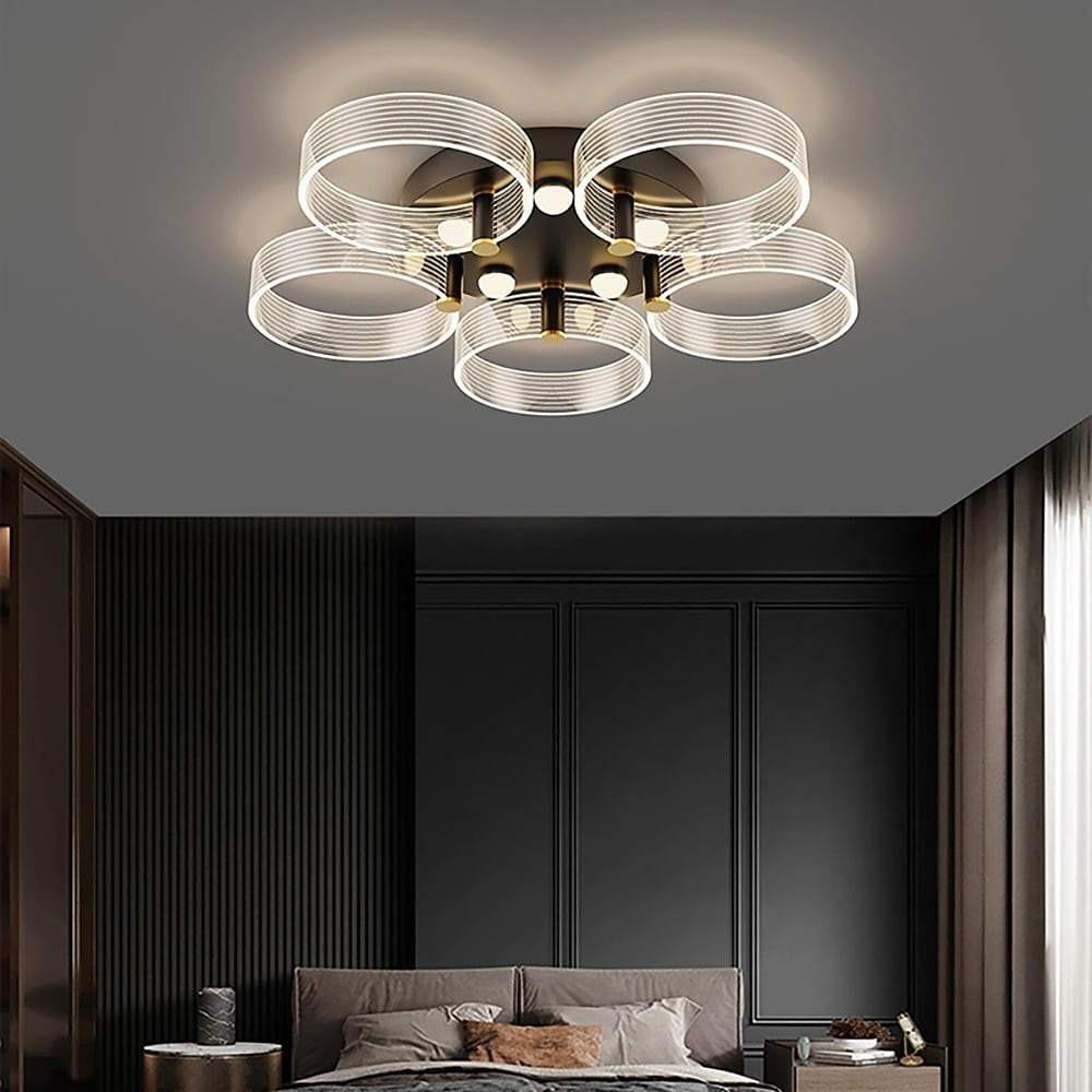 Modern Circular LED Flush Mount Ceiling Light - Metal Frame