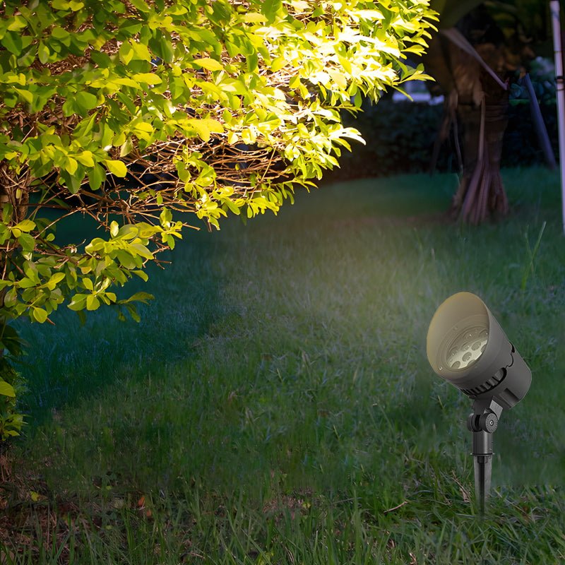Modern Adjustable LED Outdoor Spotlight - Black Aluminum