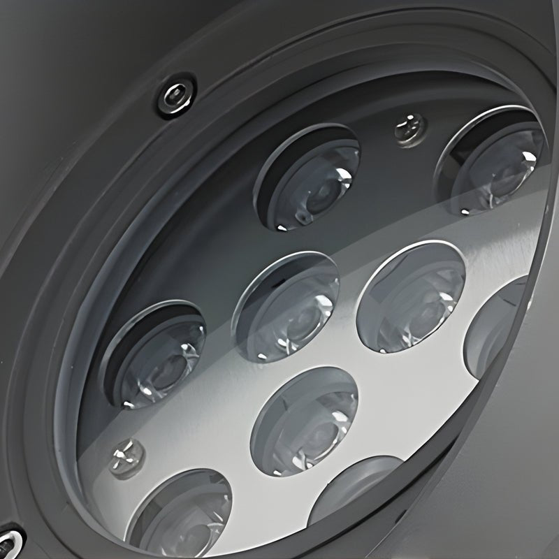 Modern Adjustable LED Outdoor Spotlight - Black Aluminum