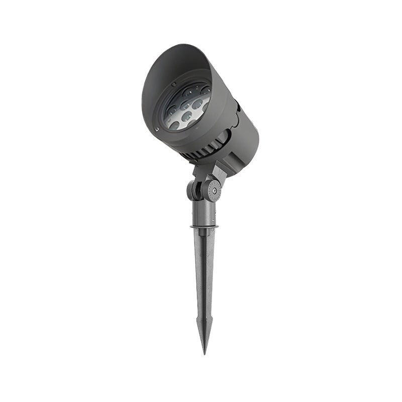Modern Adjustable LED Outdoor Spotlight - Black Aluminum