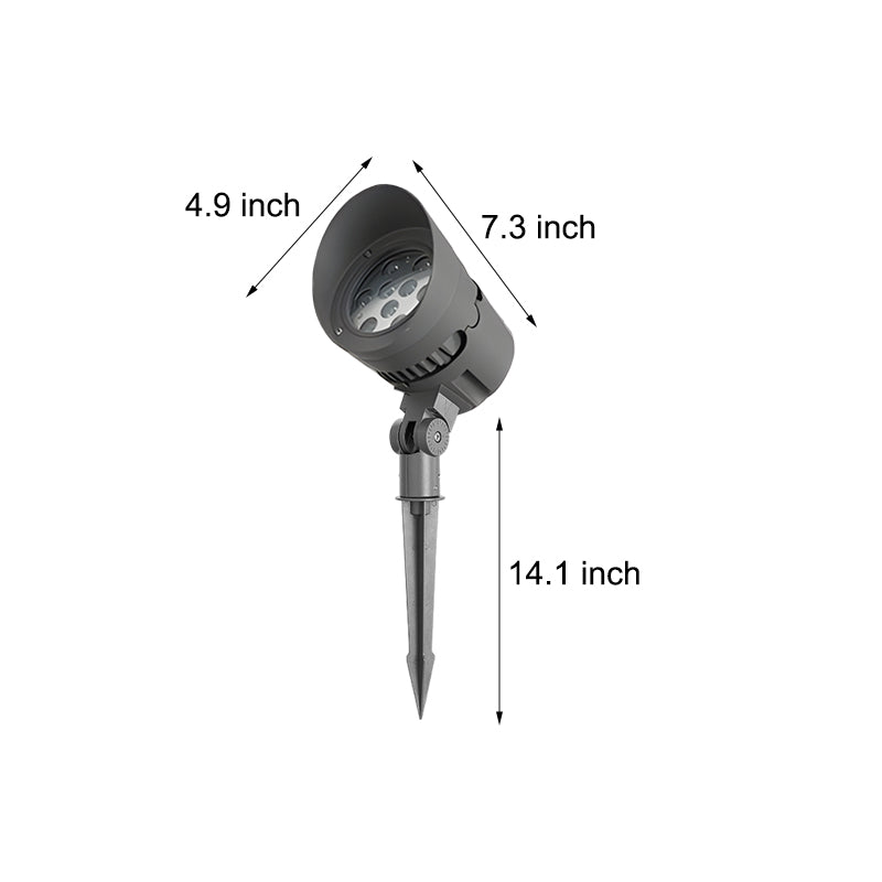 Modern Adjustable LED Outdoor Spotlight - Black Aluminum