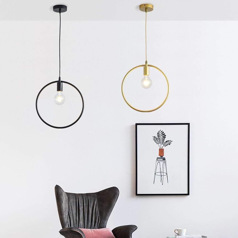 Black & Gold Geometric Pendant Light – Modern Metal Ceiling Lamp