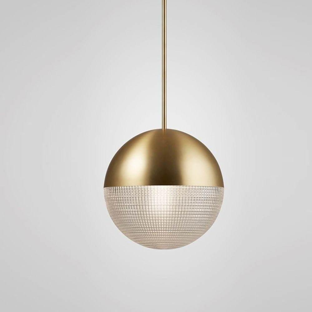 Nordic Glass Globe Pendant Light with Electroplated Metal Finish
