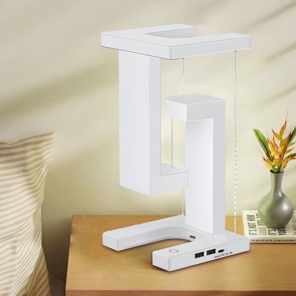 Anti-Gravity LED Table Lamp with Wireless Charging - Modern Accent