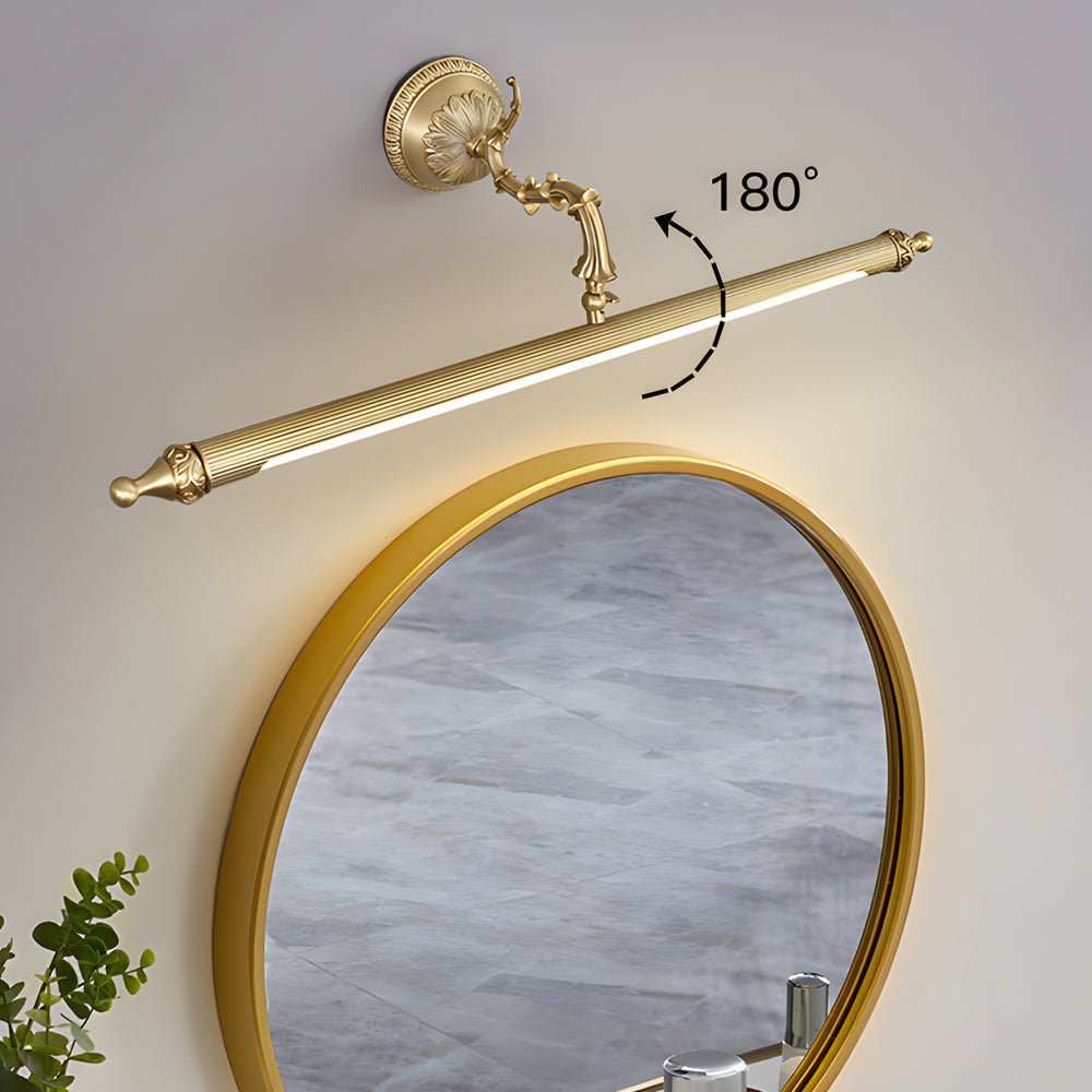 Antique Gold Rotatable LED Bathroom Vanity Light with Dimming
