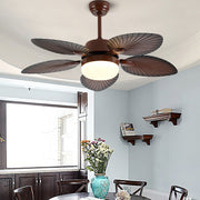 Modern Leaf Design Ceiling Fan with Dimmable LED Light & Remote