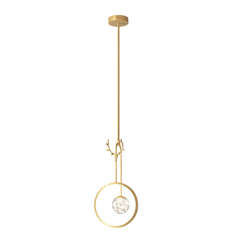 Modern Antler Ring LED Pendant Light with 3-Step Dimming