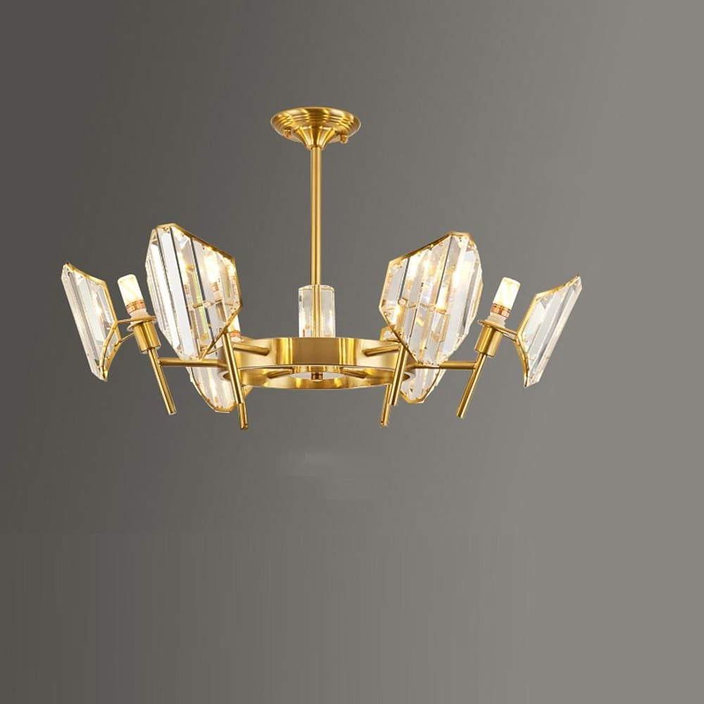 Crystal Ring Chandelier – Gold Metal Frame Luxury Ceiling Light