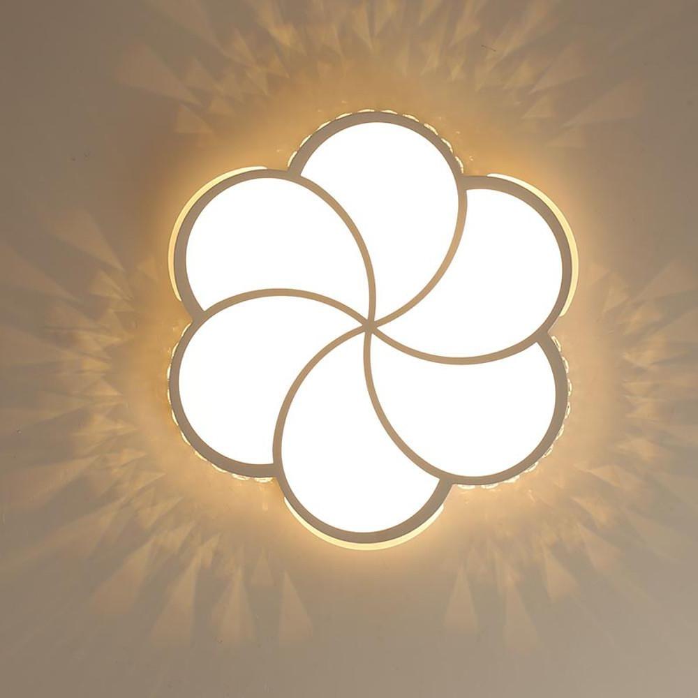 Geometric Flower Flush Mount Ceiling Light Dimmable Metal Acrylic 36W