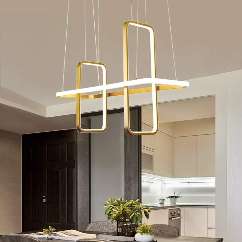Rectangular LED Modern Chandelier Aluminum Pendant Light