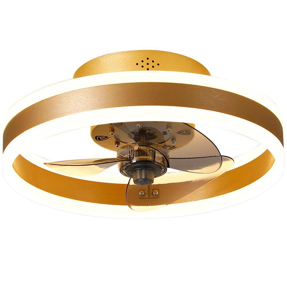 16" Modern Dimmable LED Ceiling Fan with Light Flush Mount