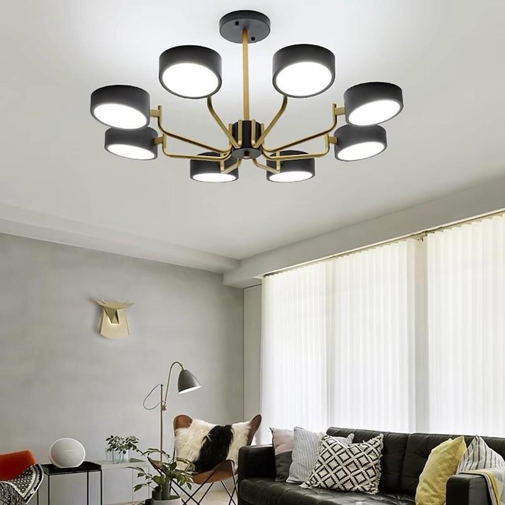 8-Light Modern Chandelier - Adjustable Color Temperature Metal &