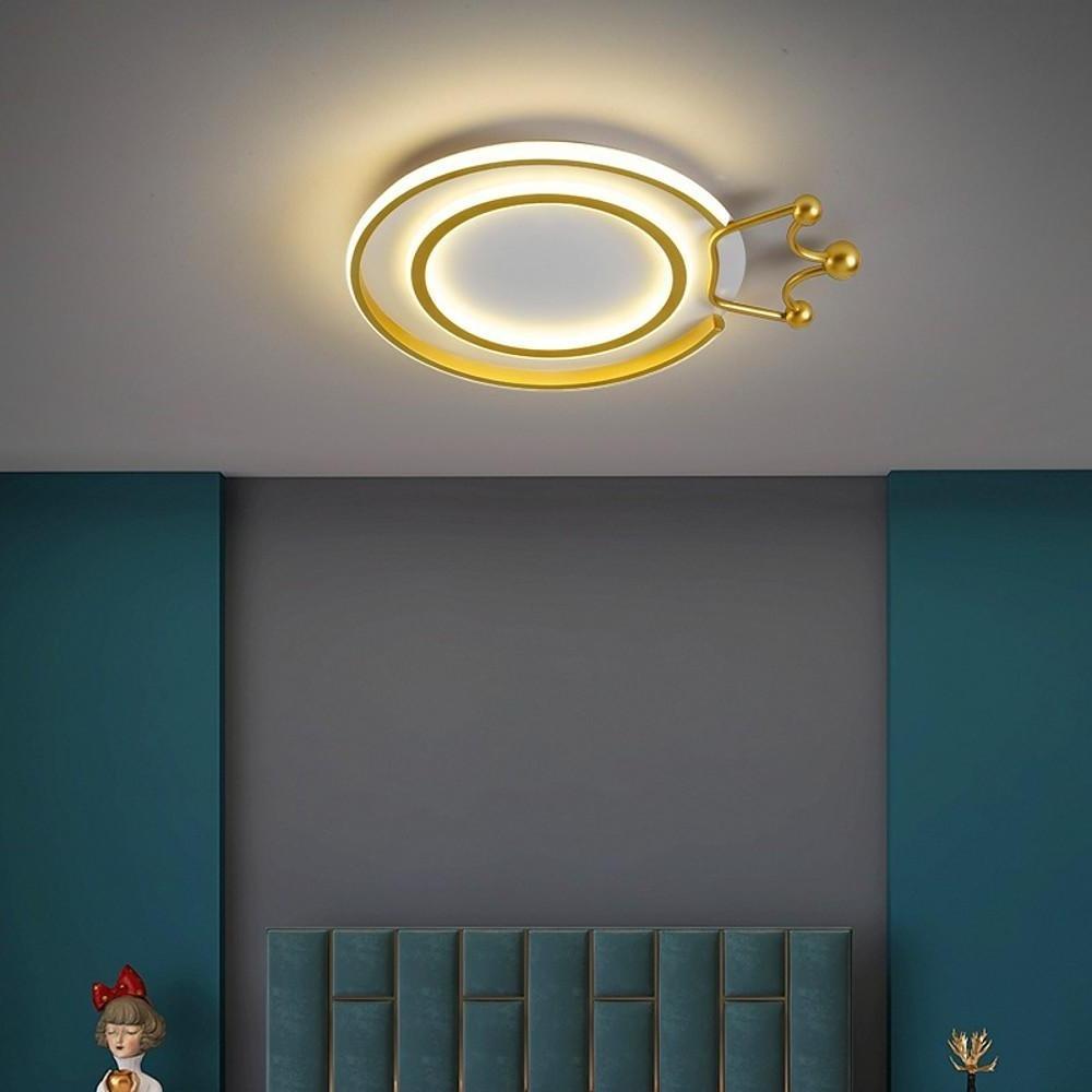 Circle Crown LED Flush Mount Ceiling Light - Modern Geometric Metal