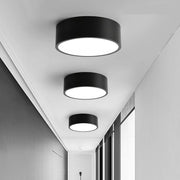 Modern Black LED Flush Mount Ceiling Light – Cylindrical Metal