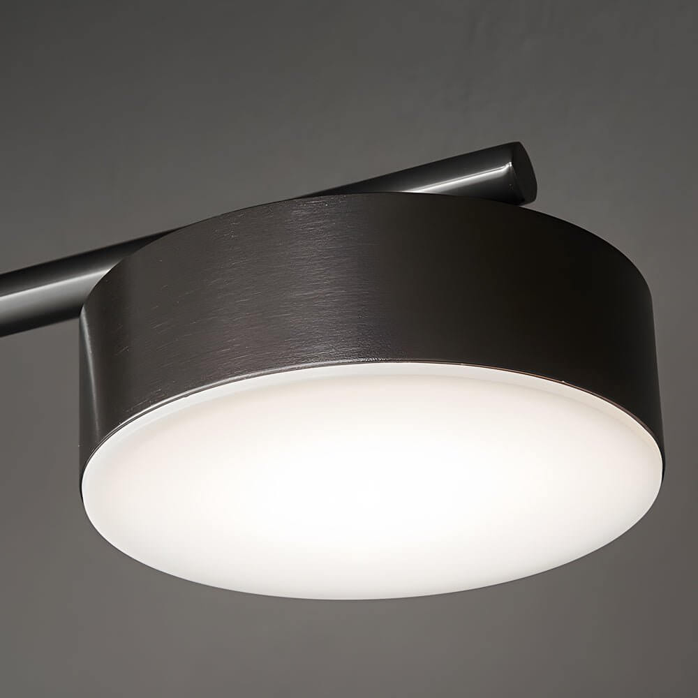 Multi-Head Matte Black Copper Semi-Flush Mount Ceiling Light