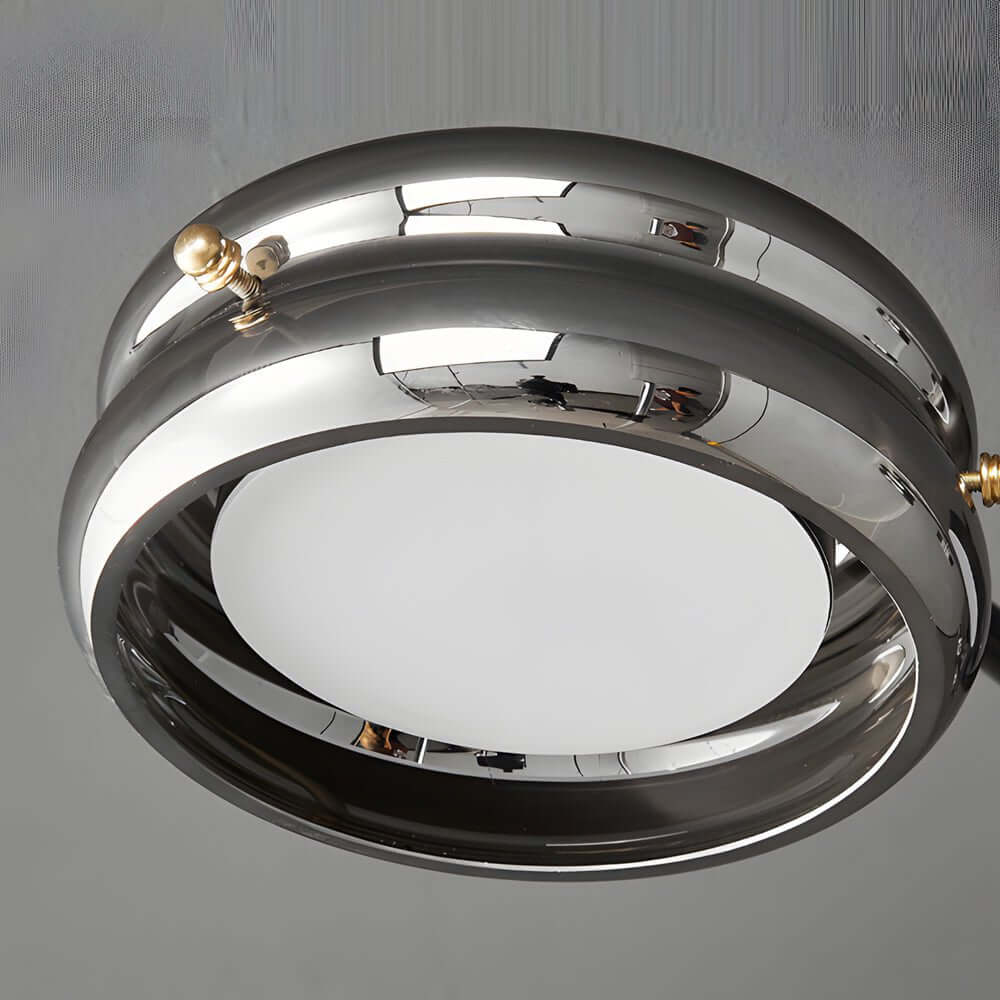Multi-Head Matte Black Copper Semi-Flush Mount Ceiling Light
