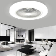 Bladeless Flush Mount Ceiling Fan with LED Light & Remote Control