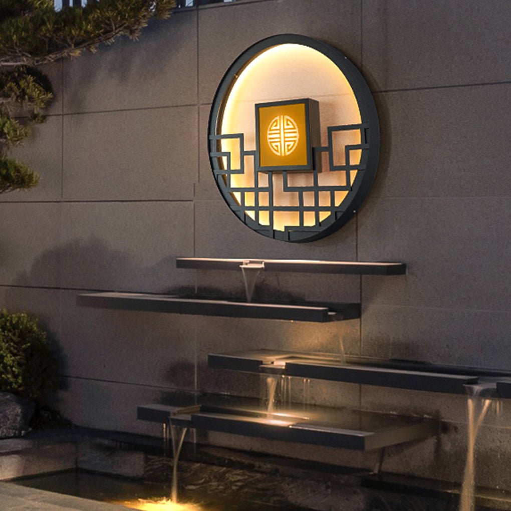Modern Outdoor LED Wall Lamp with Hollow Pattern Design