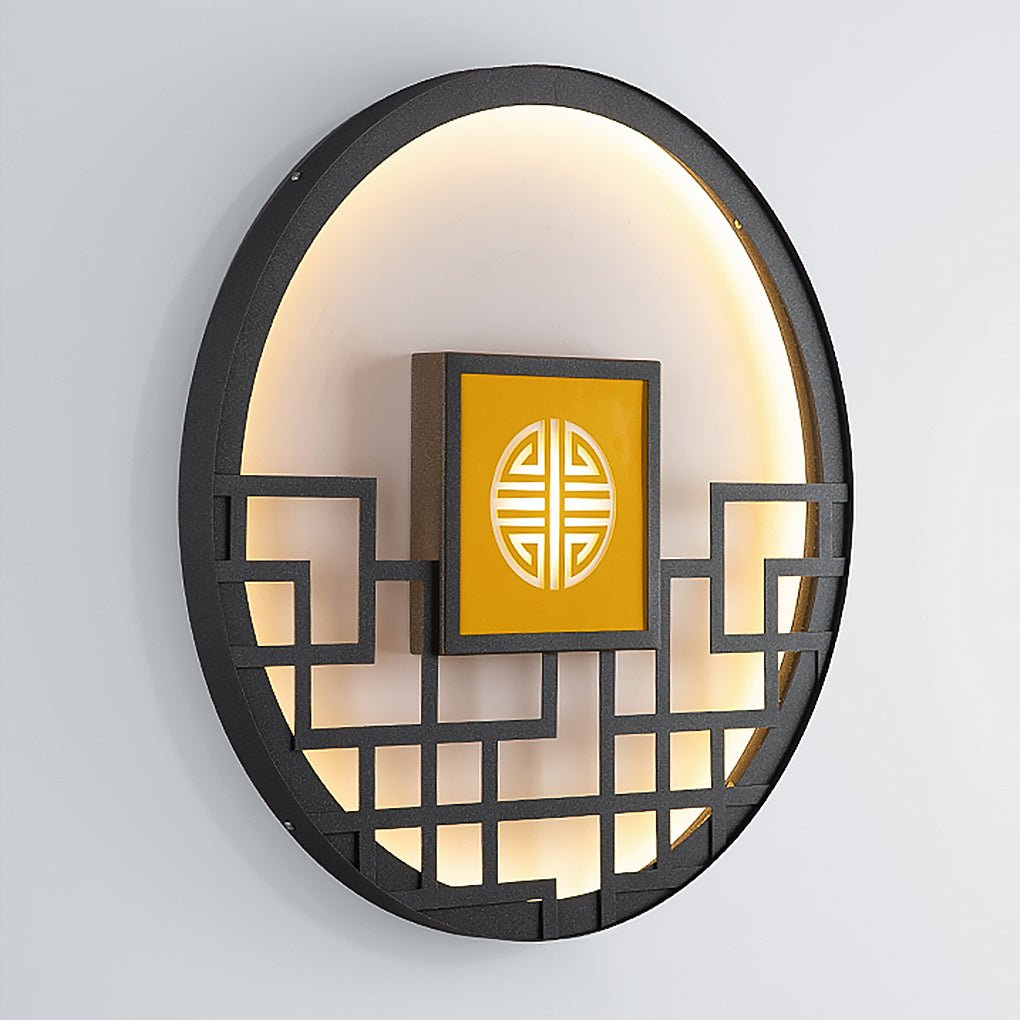 Modern Outdoor LED Wall Lamp with Hollow Pattern Design