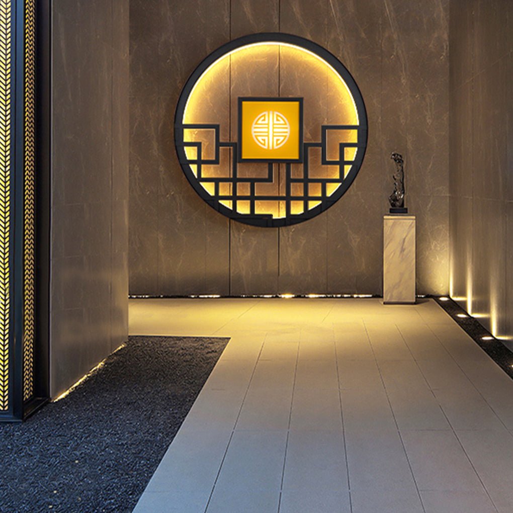 Modern Outdoor LED Wall Lamp with Hollow Pattern Design