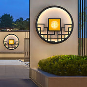 Modern Outdoor LED Wall Lamp with Hollow Pattern Design