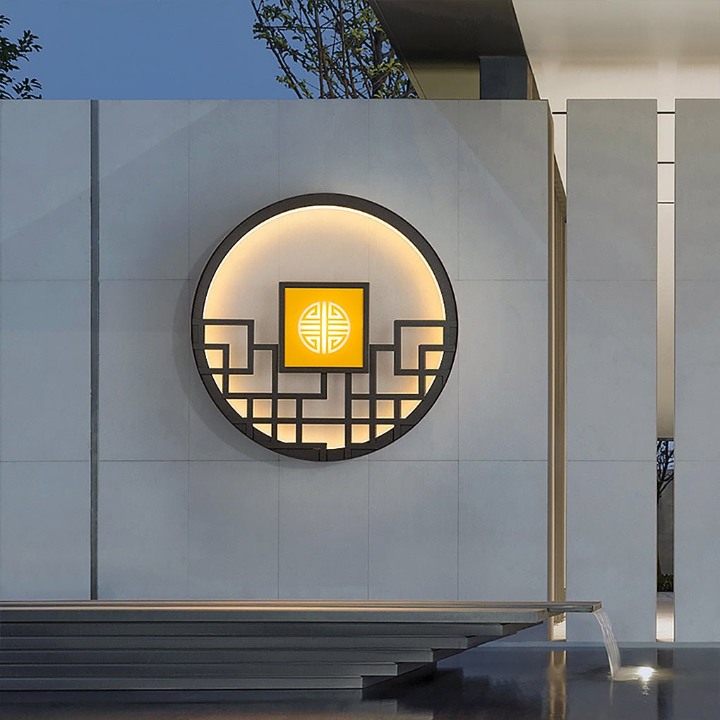 Modern Outdoor LED Wall Lamp with Hollow Pattern Design