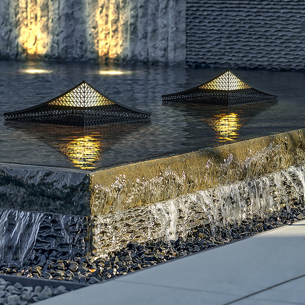 Industrial Solar Garden Light with Mesh Design