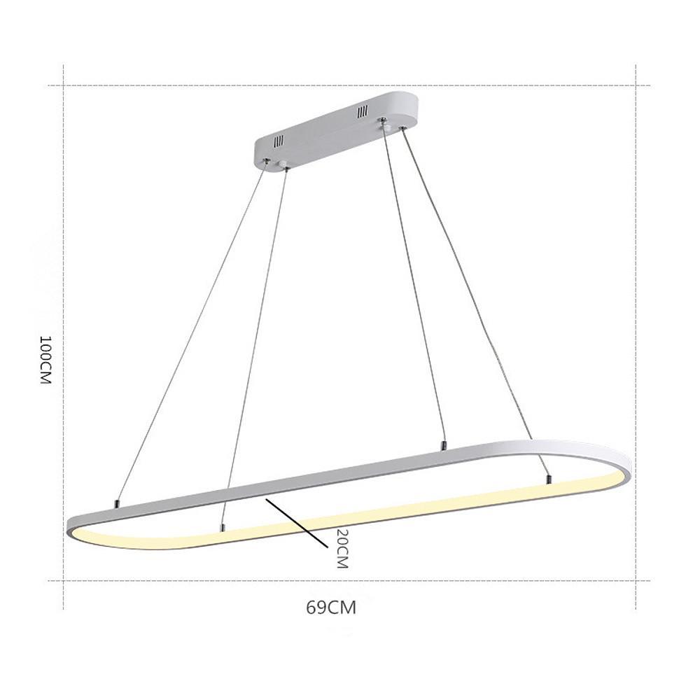 Modern Rounded Rectangle Pendant Light – LED Acrylic & Aluminum