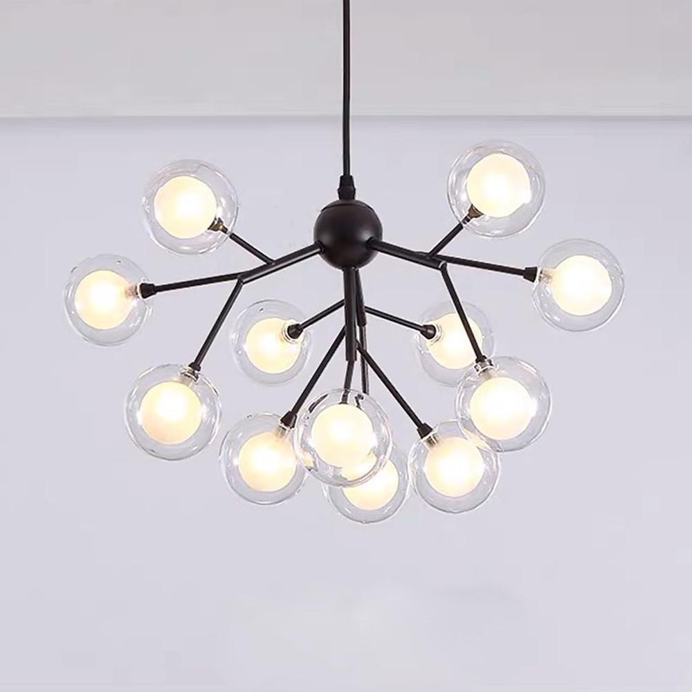Sputnik Chandelier 12-Light Glass Metal Modern Ceiling Light