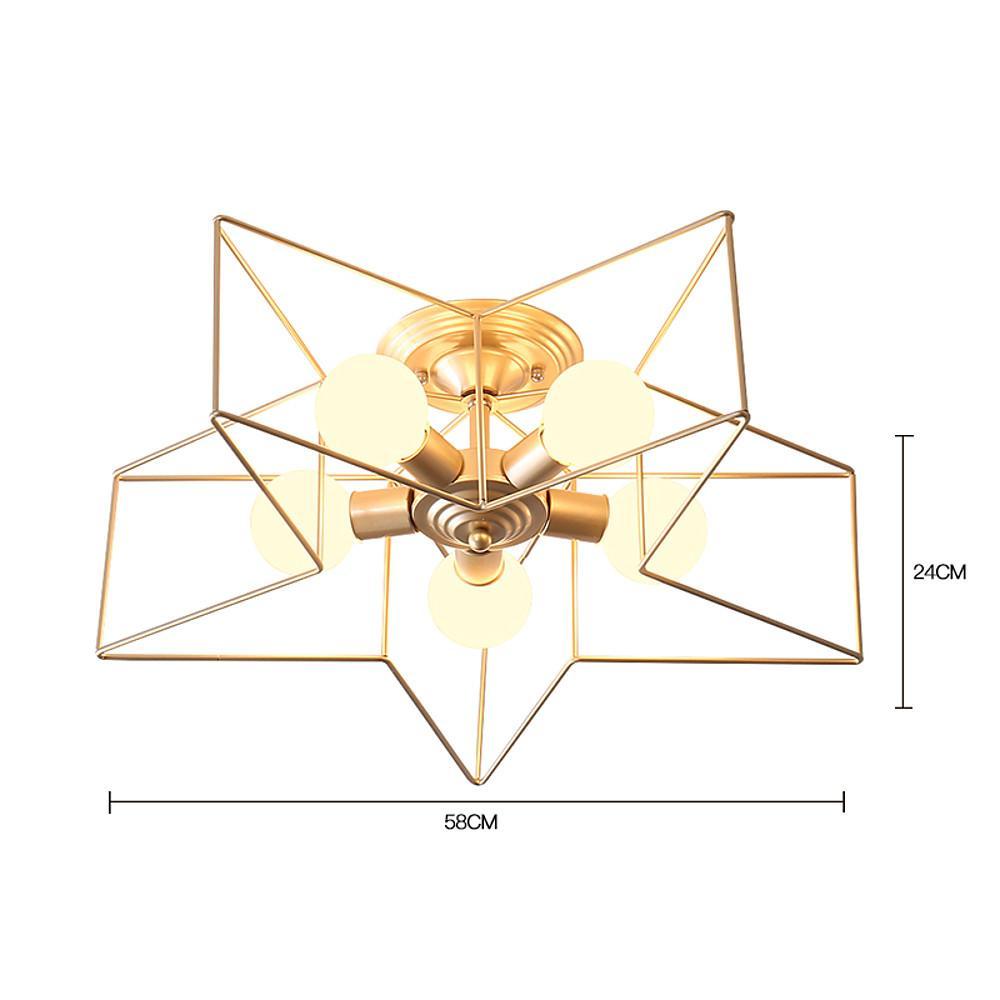 Star Design Modern Flush Mount Ceiling Light – 5-Light Metal Fixture
