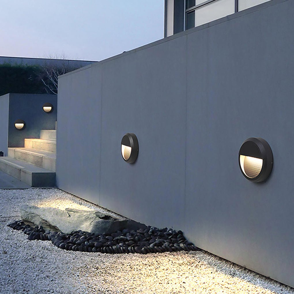 Modern LED Step Light Waterproof Outdoor Wall Lamp Black Aluminum