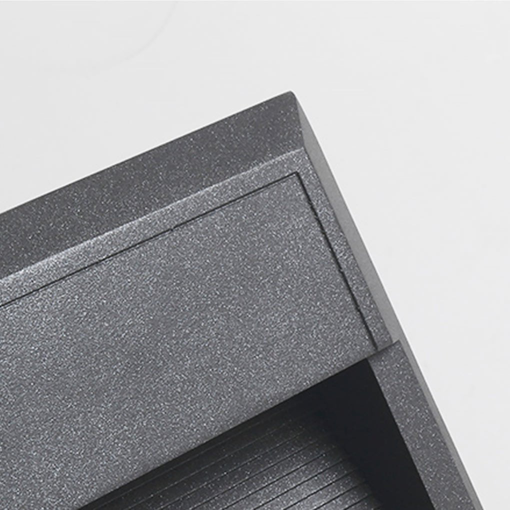 Modern LED Step Light Waterproof Outdoor Wall Lamp Black Aluminum