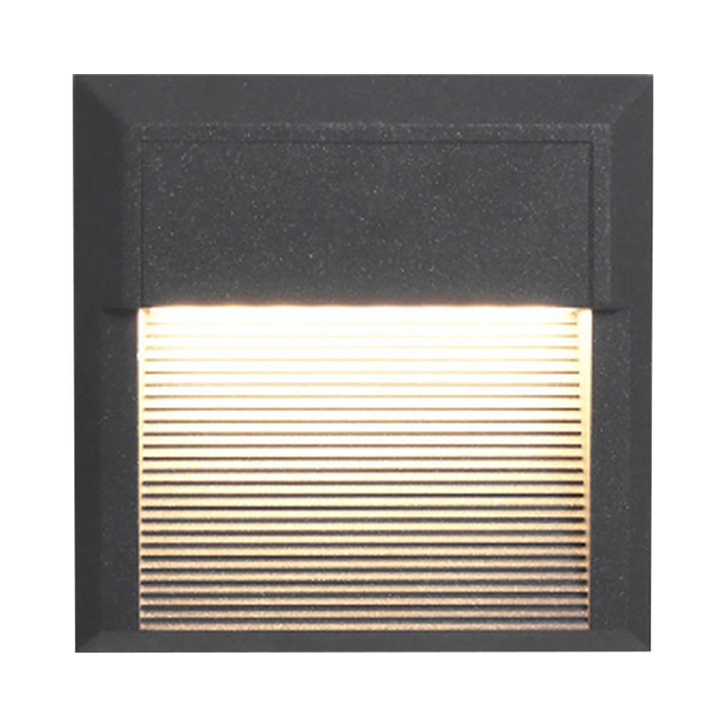 Modern LED Step Light Waterproof Outdoor Wall Lamp Black Aluminum