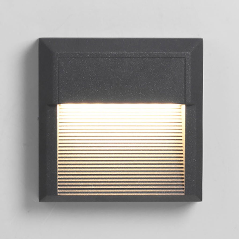 Modern LED Step Light Waterproof Outdoor Wall Lamp Black Aluminum