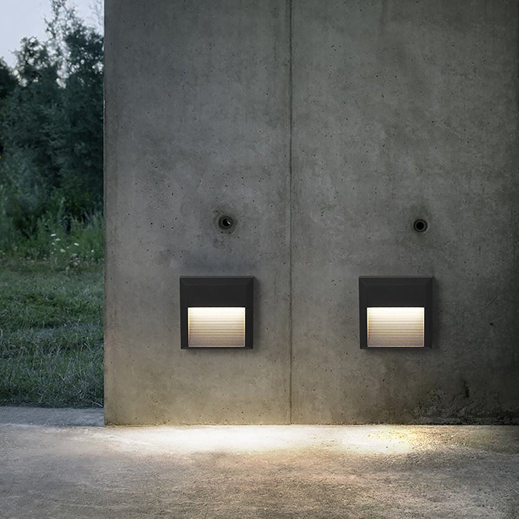 Modern LED Step Light Waterproof Outdoor Wall Lamp Black Aluminum