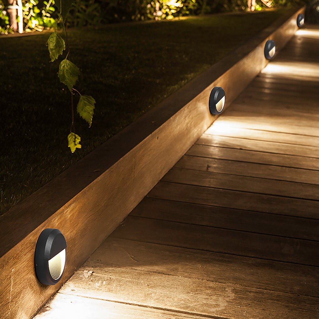 Modern LED Step Light Waterproof Outdoor Wall Lamp Black Aluminum