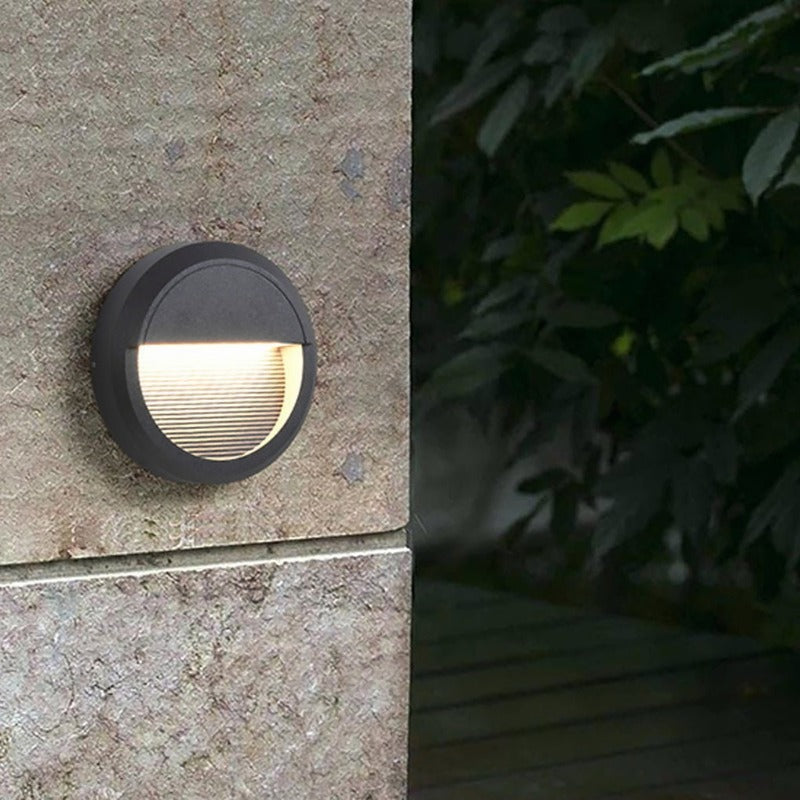 Modern LED Step Light Waterproof Outdoor Wall Lamp Black Aluminum