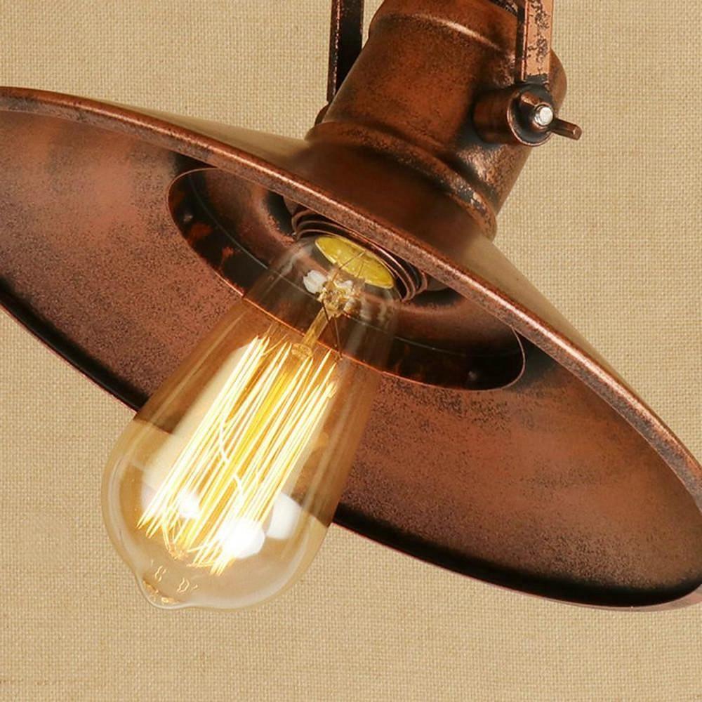 Industrial Metal Pendant Light with Vintage Edison LED Bulb