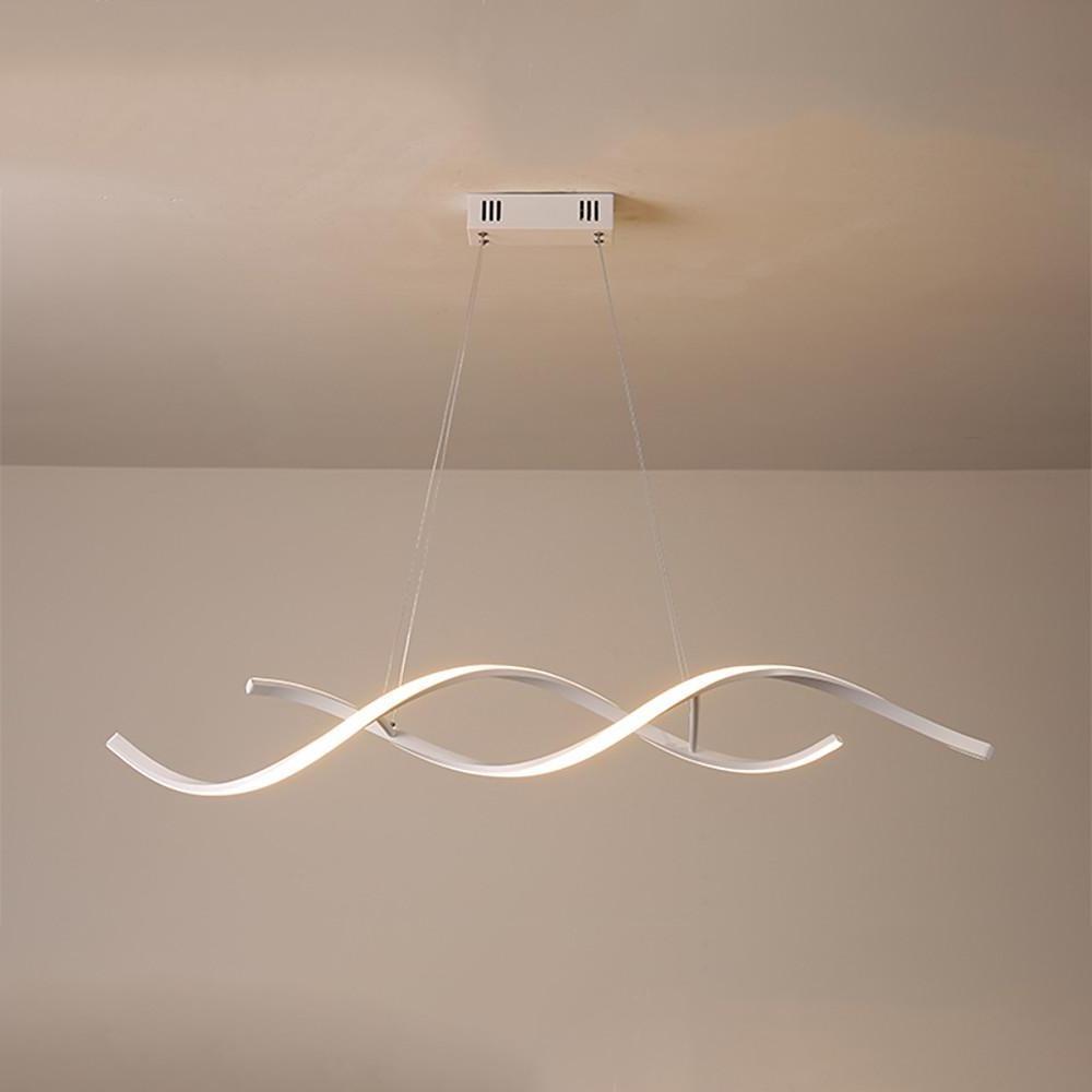 Wave Design Modern Pendant Light Metal & PVC Minimalist Ceiling Lamp