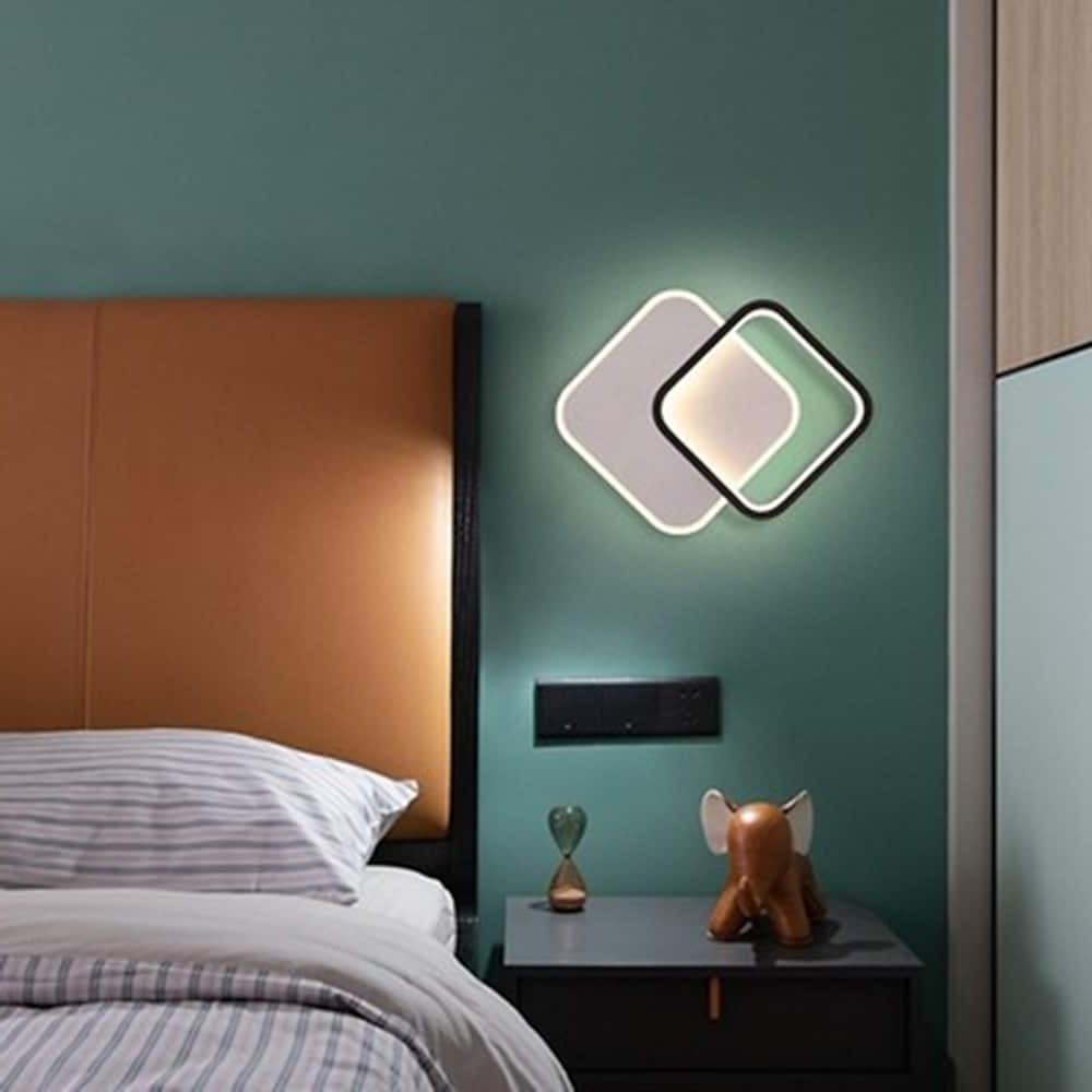 Modern Square Acrylic LED Flush Mount Ceiling Light - Geometric Design