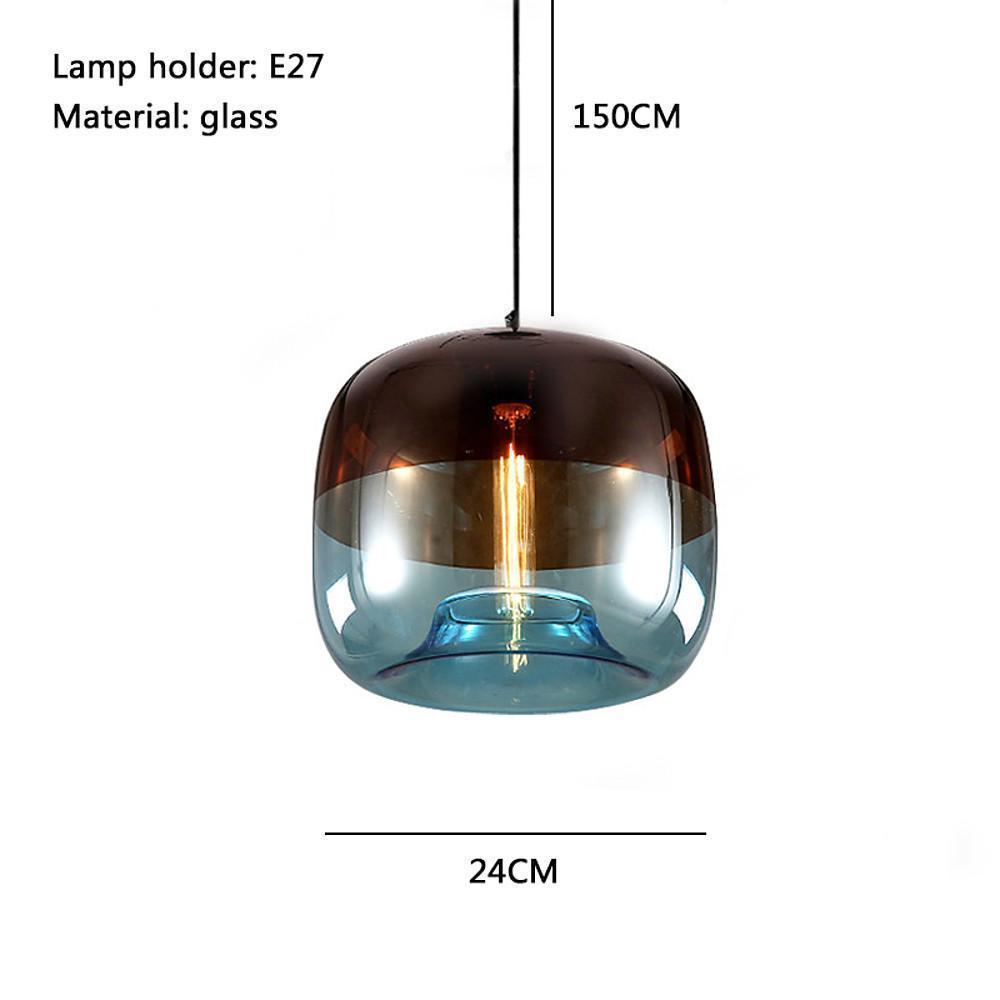 Stained Glass Globe Pendant Light Artistic Multicolor Dining Fixture