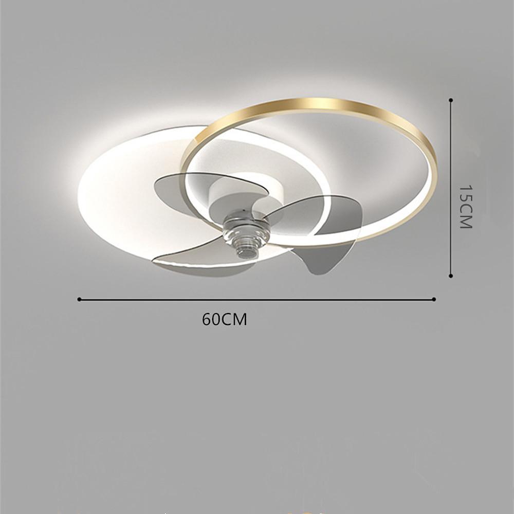 24'' Modern Flush Mount Ceiling Fan with Dimmable LED Light & Remote