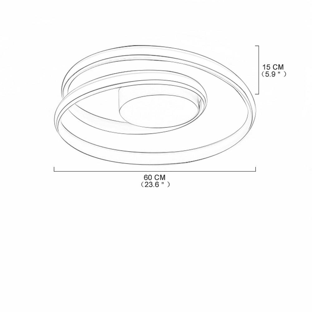Spiraling Halo LED Flush Mount Ceiling Light Modern Metal Design