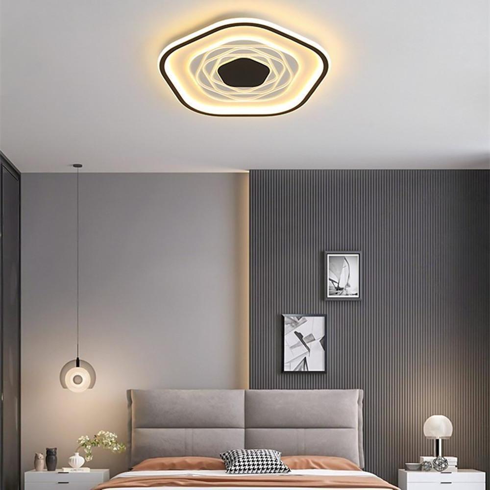 Hexagonal Abstract LED Flush Mount Ceiling Light - Acrylic Shade