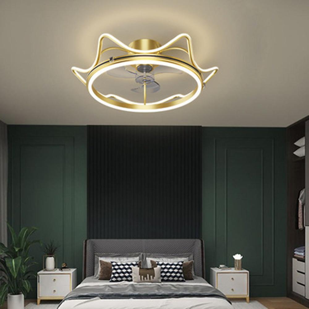 Modern Bladeless Ceiling Fan Light with LED - Metal & Acrylic