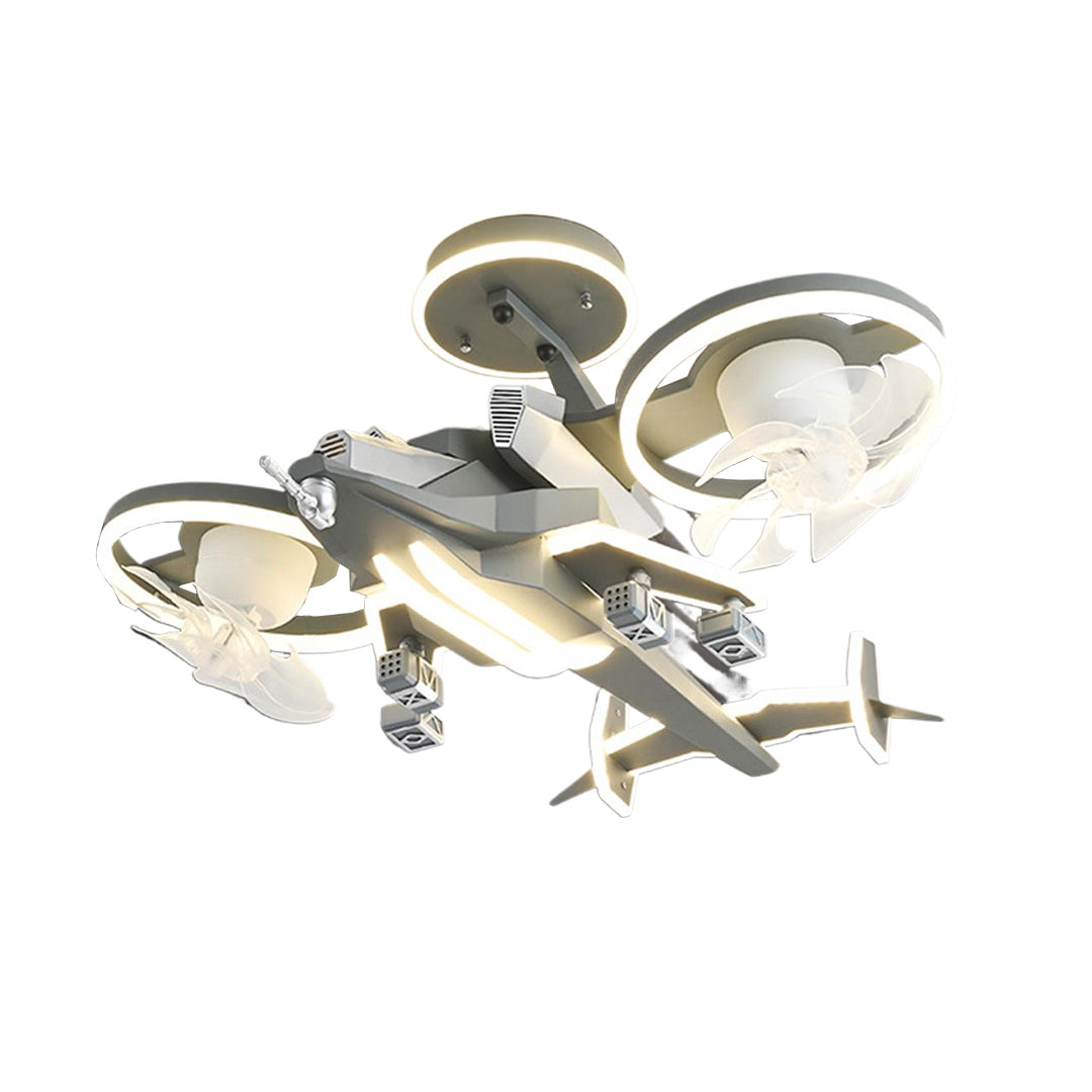 Fighter Jet Ceiling Fan Light with Inbuilt LED for Kids Room