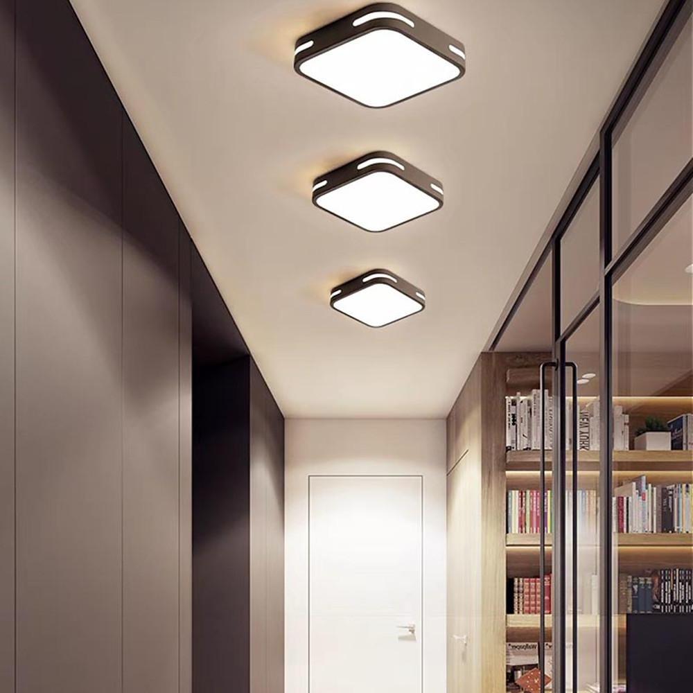 Modern Square Flush Mount LED Ceiling Light - Acrylic & Metal