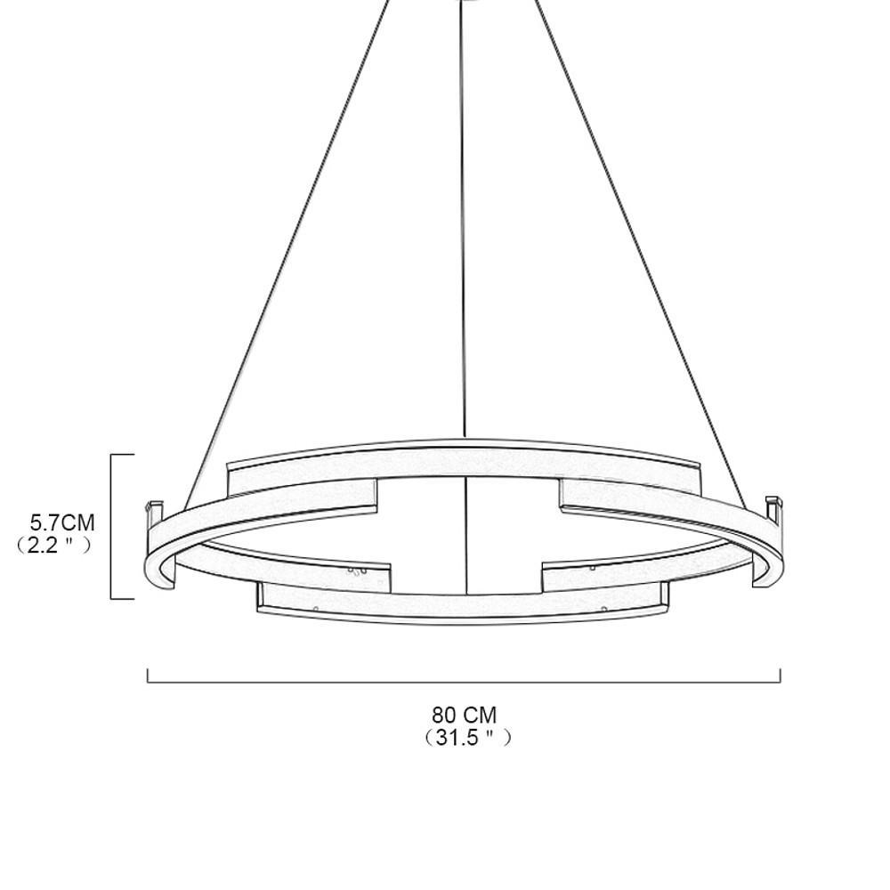Circular LED Chandelier Modern Metal Ring Pendant Light