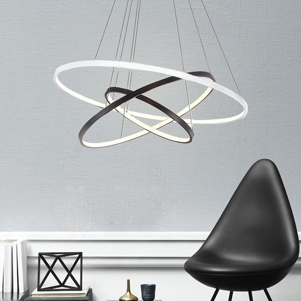Adjustable Multi-Circle LED Dimmable Chandelier with Remote